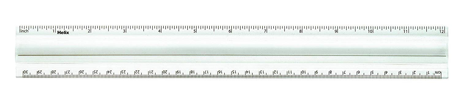Helix L30 300mm Clear Plastic Magnifying Ruler with 2X Magnification - Perfect for Reading Small Print, Crafting, Sewing & Engineering Measurements