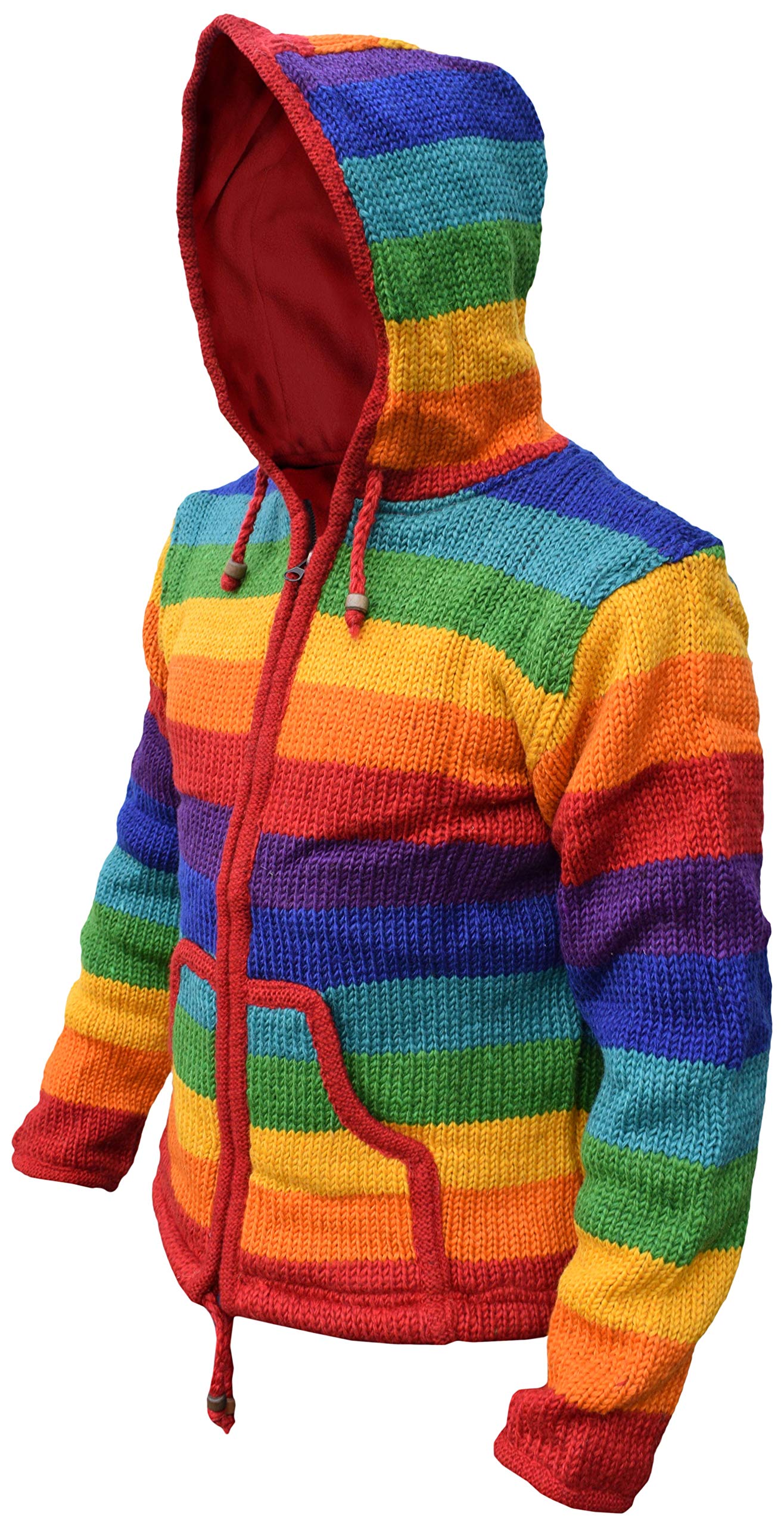 Gheri Men's Woolen Striped Festival Jacket Hoodie - Warm Winter Coat for Outdoor Music Festivals & Casual Streetwear
