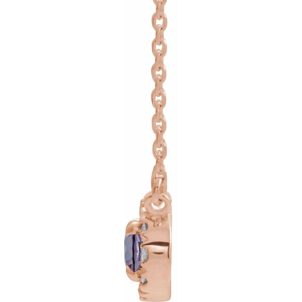 Solitaire French-Set Halo Oval Diamond Pendant Necklace - Elegant Oval Cut Diamond Charm for Women, Perfect for Anniversary, Engagement & Special Occasions