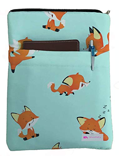 Fox Print Book Sleeve for Hardcover & Paperback Books - Cute Baby Fox Pattern Book Cover - Perfect Gift for Book Lovers - Great for Reading, Travel & School Use