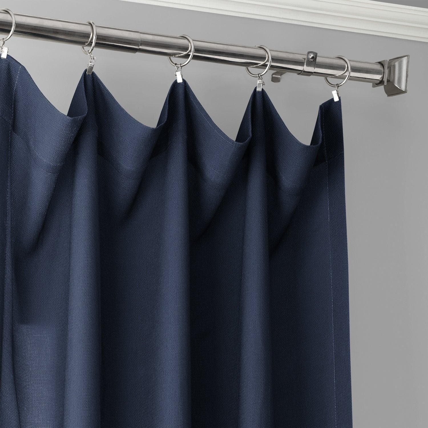 Blue Abstract Ombre Faux Linen Curtains - Modern Window Drapes for Living Room, Bedroom & Office - Light Filtering & Privacy Sheer Panels