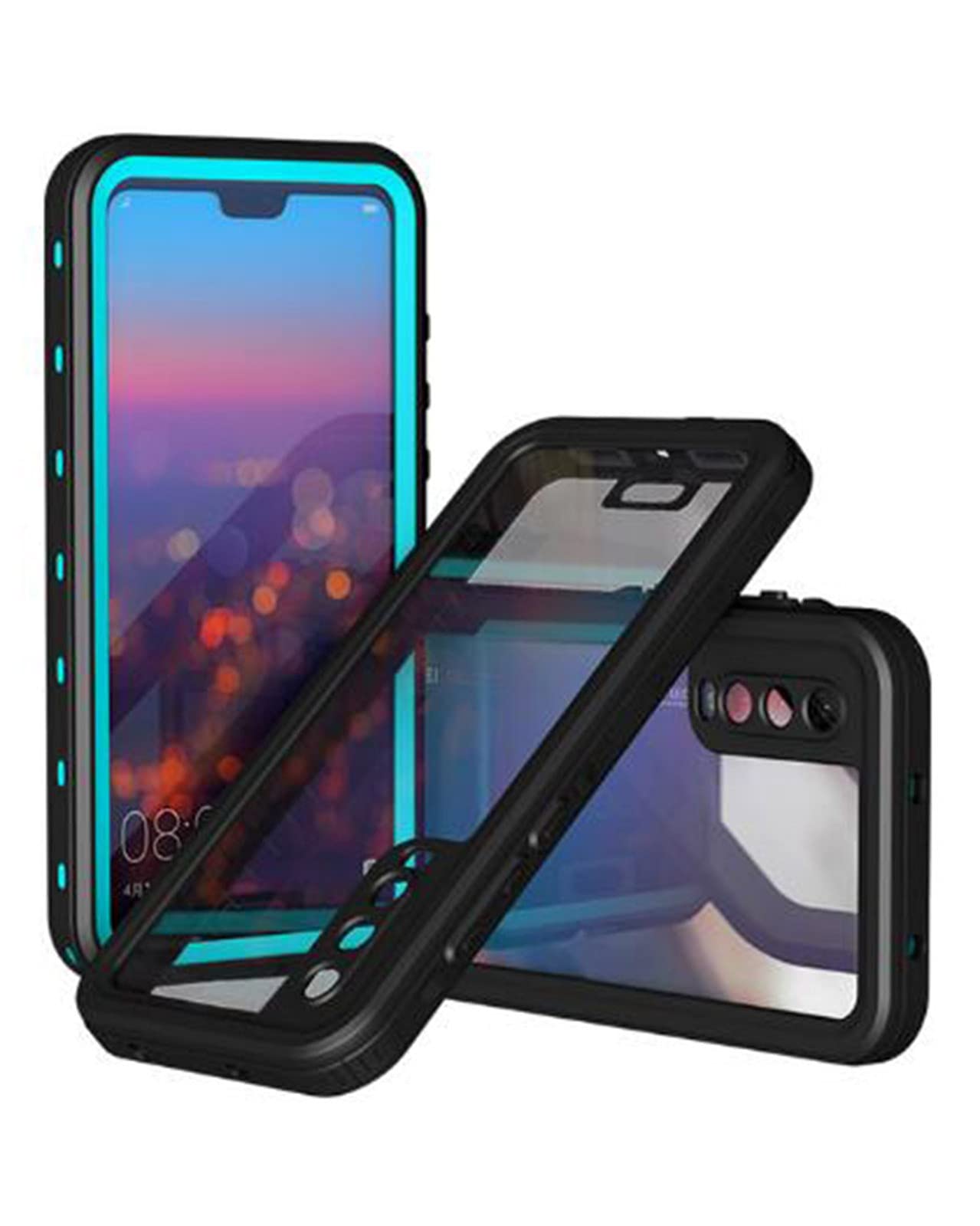 Waterproof Phone Case for Huawei P40 Pro/P30 Pro/Nova 3E - IP68 Diving & Swimming Protection, Dustproof Smartphone Cover (Grass Blue) - Perfect for Beach, Pool & Outdoor Adventures