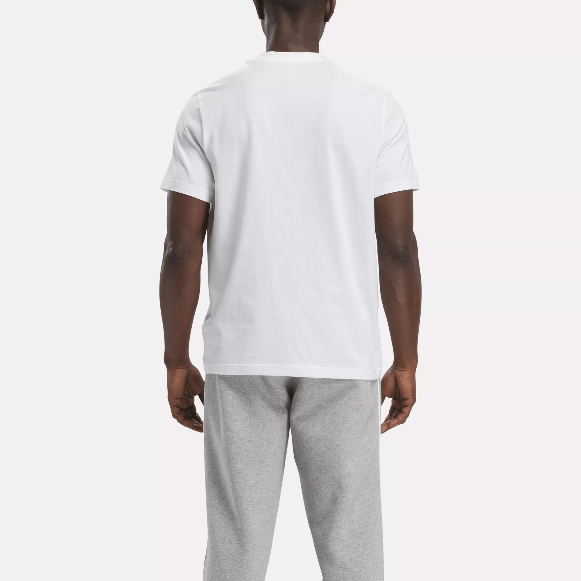 Reebok Men's Identity Big Stacked Logo T-Shirt - Comfortable Cotton Tee for Casual Wear & Gym Workouts