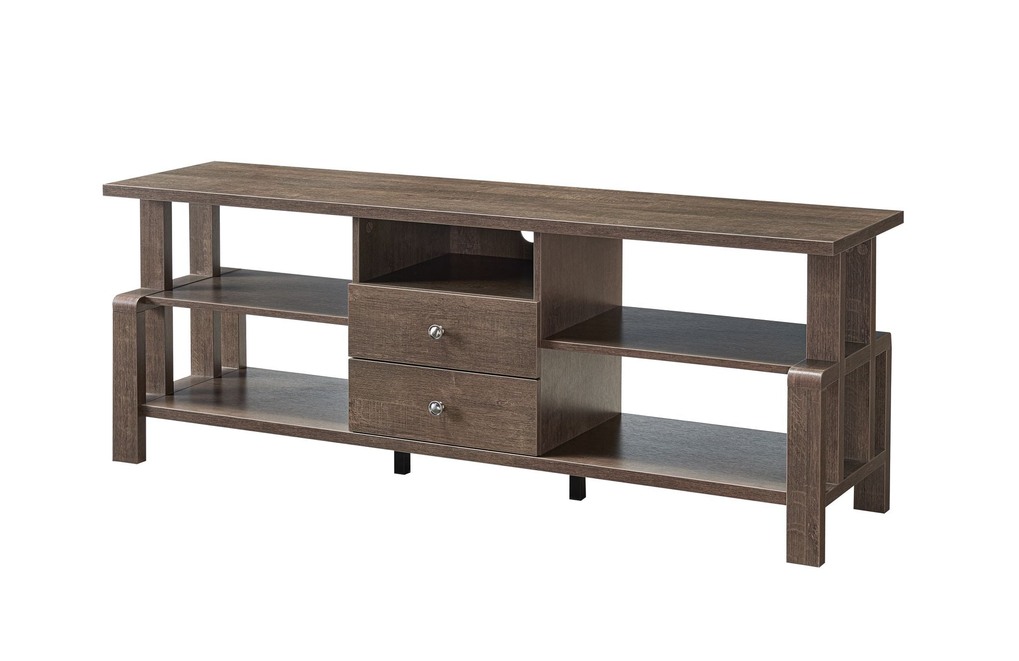 60 Inch TV Stand with Storage - Solid Walnut & Oak Wood Entertainment Center for Living Room, Bedroom, Home Theater