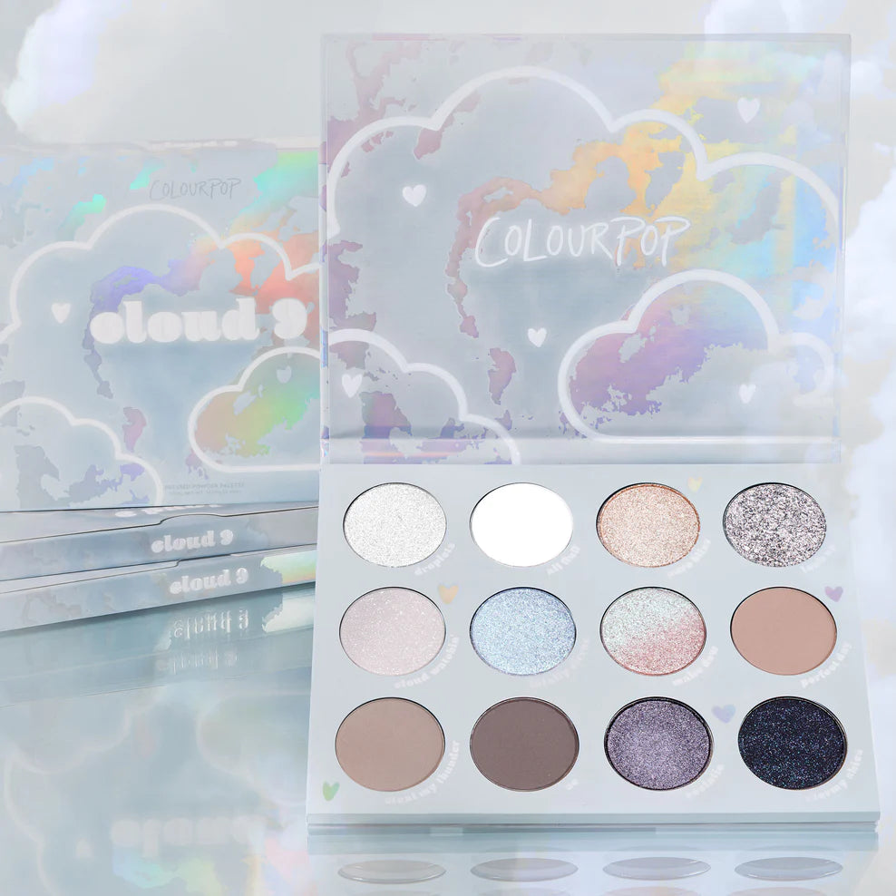 ColourPop Cloud 9 Eyeshadow Palette - 9 Highly Pigmented Matte & Shimmer Shades for Day & Night Makeup Looks | Perfect for Professional Makeup Artists & Beginners | Ideal for Parties, Weddings & Everyday Wear