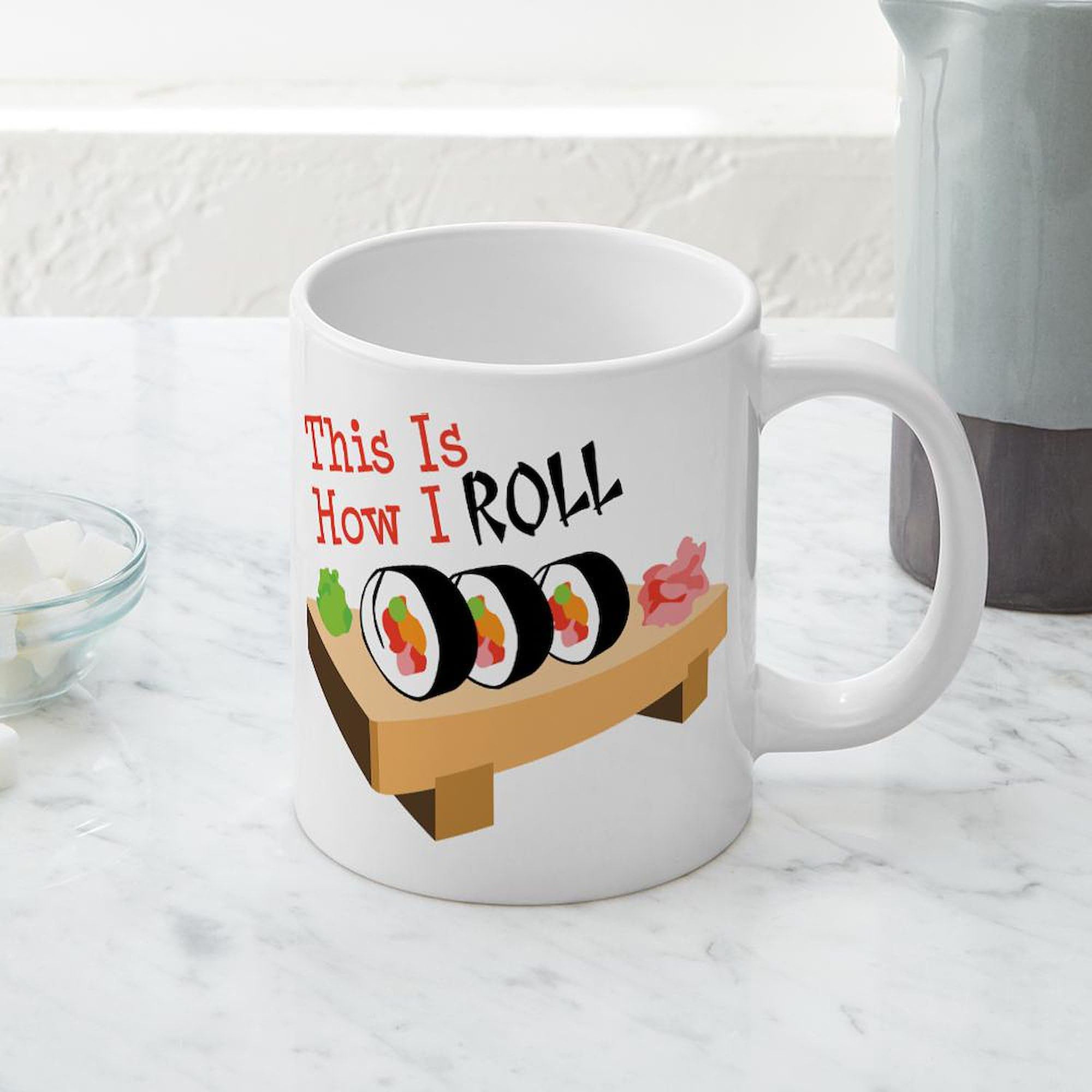 CafePress This Is How I ROLL 20 oz Ceramic Coffee Mug - Large Insulated Tea Cup for Office, Home & Gifts