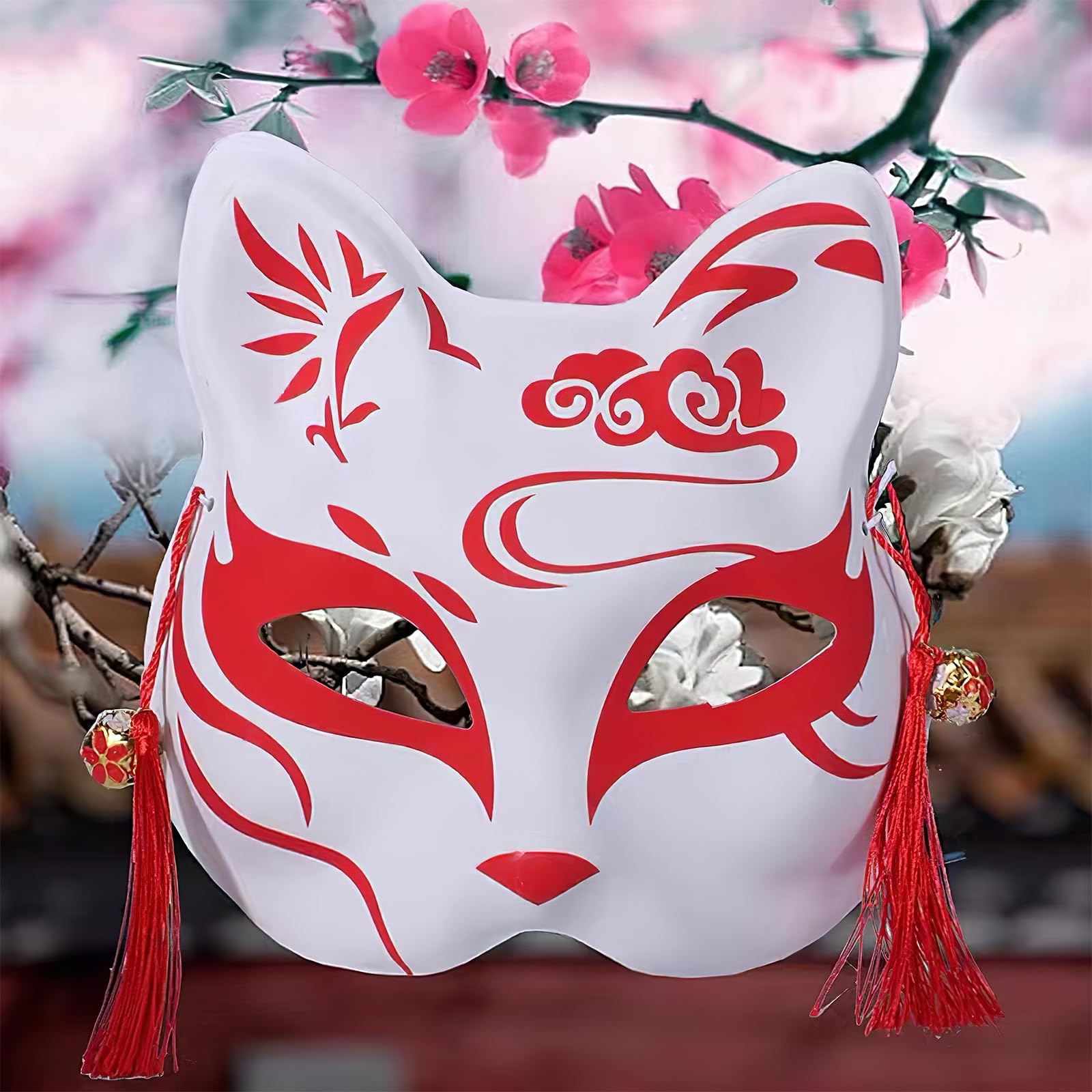 10pcs Unpainted DIY Cat & Fox Masks - Blank White Paper Masquerade Masks for Halloween Costume Party, Cosplay, Face Painting & Craft Projects
