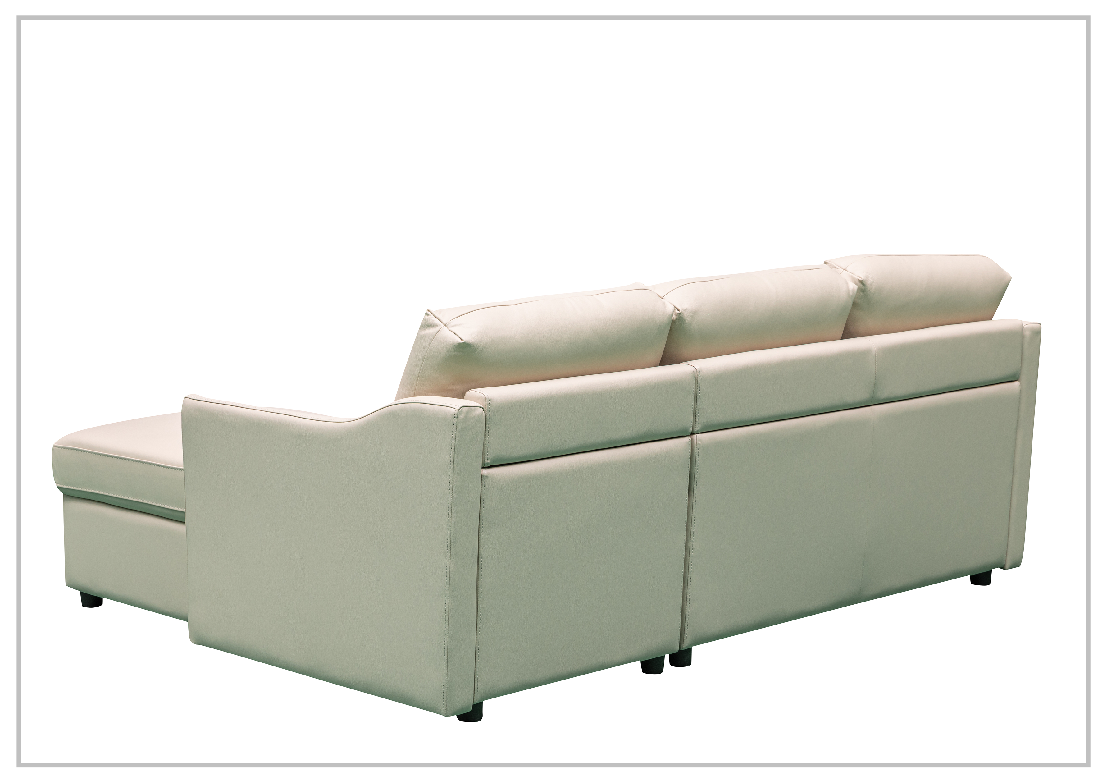 Gio Italia Merax L-Shaped Leather Full XL Sectional Sleeper Sofa with Storage Chaise - Modern Living Room Furniture for Small Spaces & Home Theater