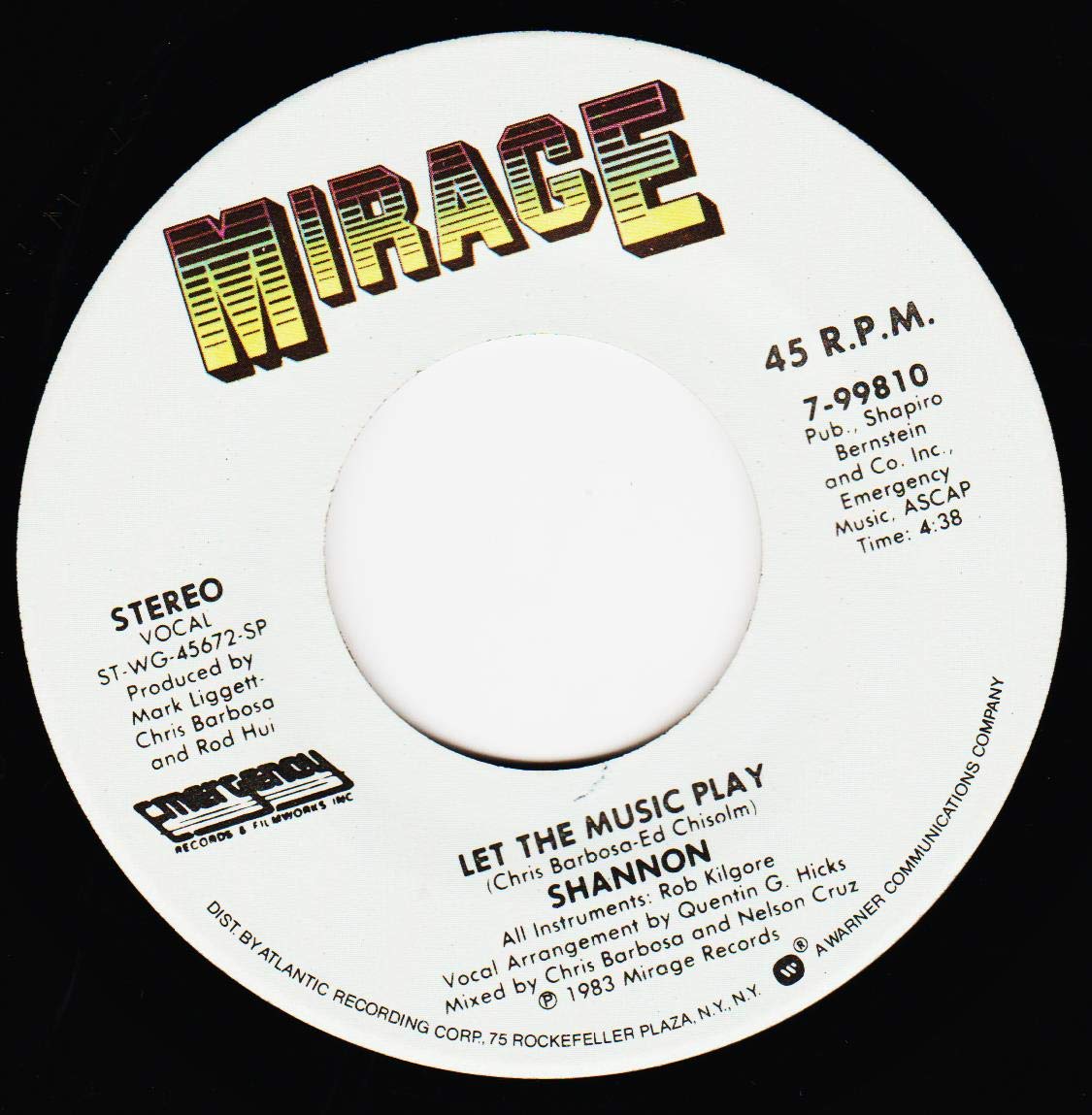 45 Vinyl Record - Let The Music Play / Let The Music Play (Dub Version) - 7 Inch Single 45 RPM - Perfect for DJs, Collectors & Vintage Music Lovers