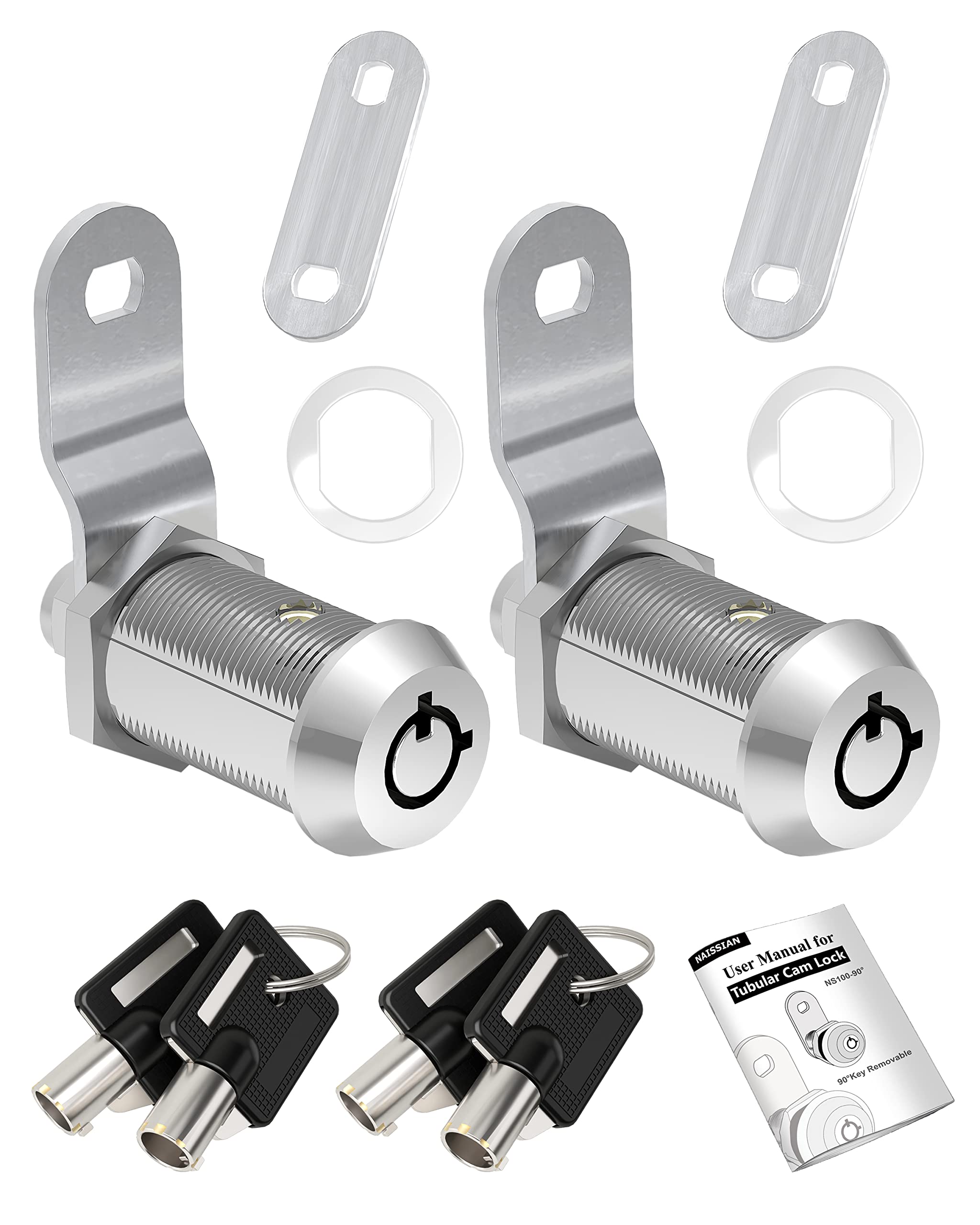 2023 RV Storage Door Lock - Heavy Duty Cylinder Cam Lock for Toolbox, Tool Cart, Gun Safes - 1-1/8