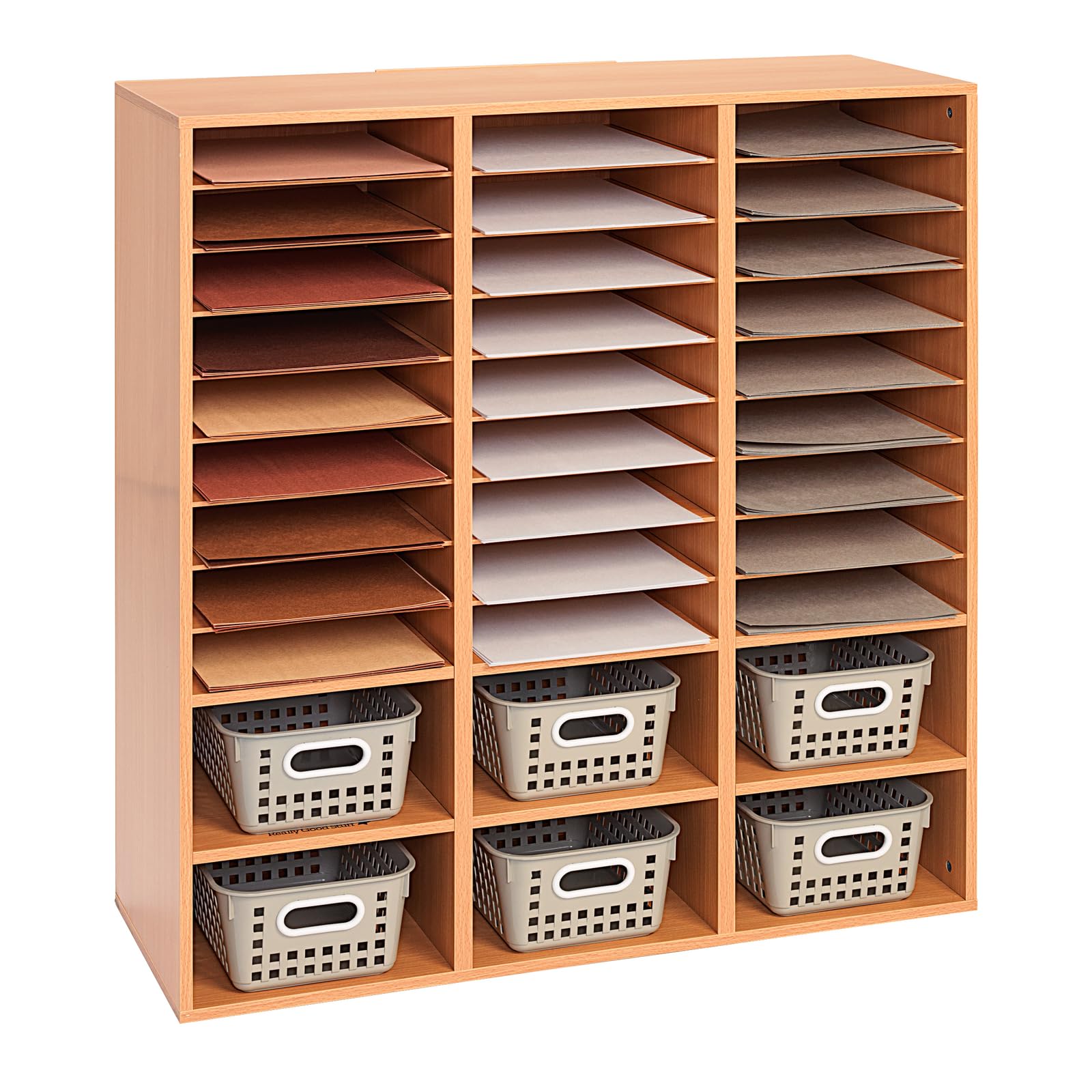 Really Good Stuff 27-Slot Mail Center with 6 Built-In Cubbies - Classroom & Office Organization Storage Solution for Letters, Papers & Supplies