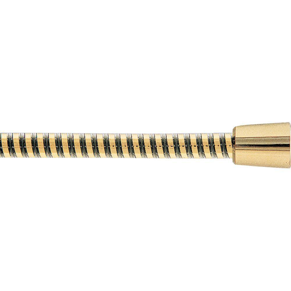 Delta 70-Inch UltraFlex Hand Shower Hose in Polished Brass with Black/Polished Brass Ribbon - 561336 - Perfect for Bathroom Renovation & Spa-Like Shower Experience