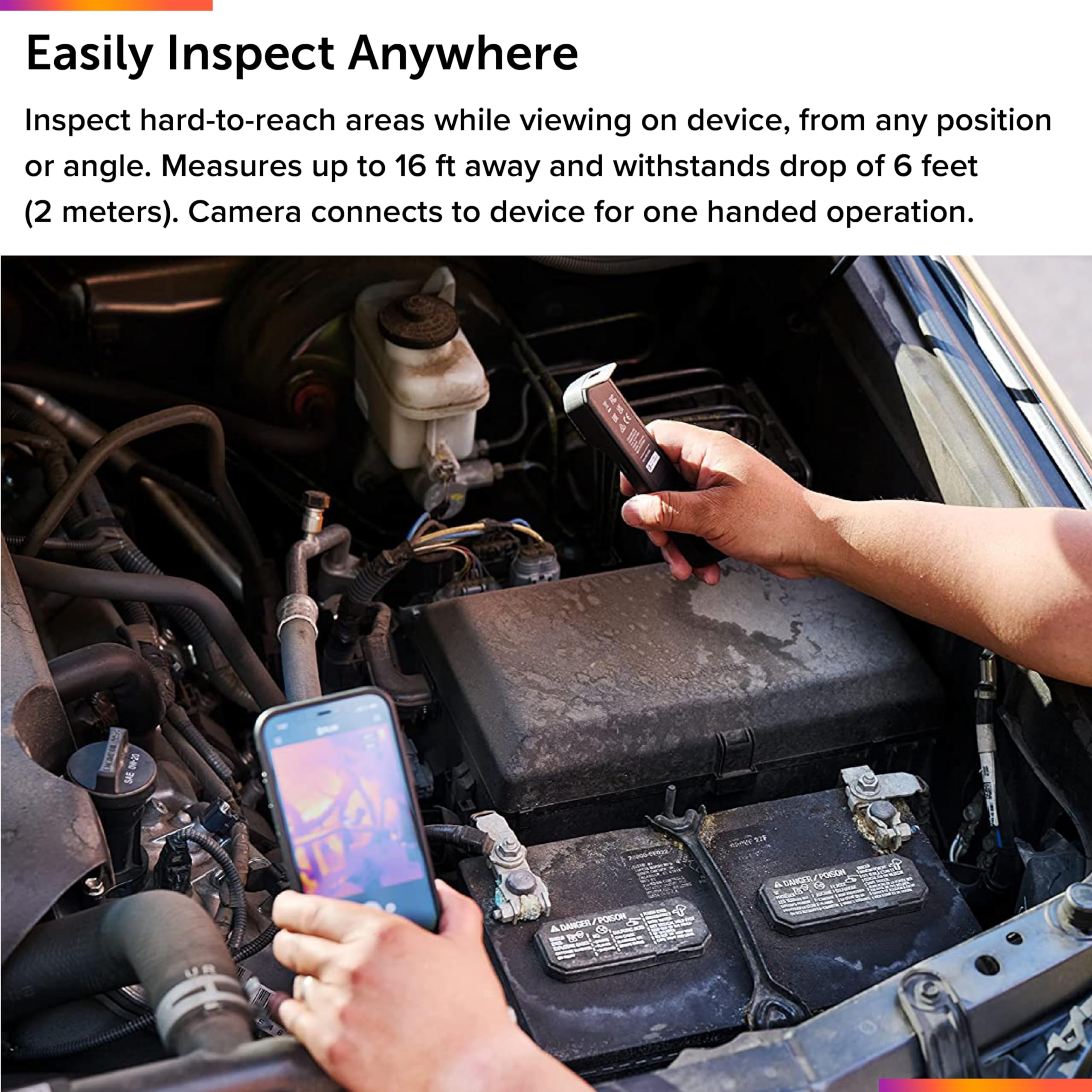 FLIR ONE Edge - Wireless Bluetooth Thermal Imaging Camera for Smartphones | Compatible with iOS & Android | Home Inspection, HVAC, Electrical & Outdoor Adventures