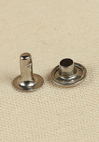 9.0mm x 7.8mm Hollow Iron Nickel Rivets for Leather Craft, Metal Fabrication & DIY Projects - Heavy Duty Fasteners for Belts, Bags & Automotive Repairs