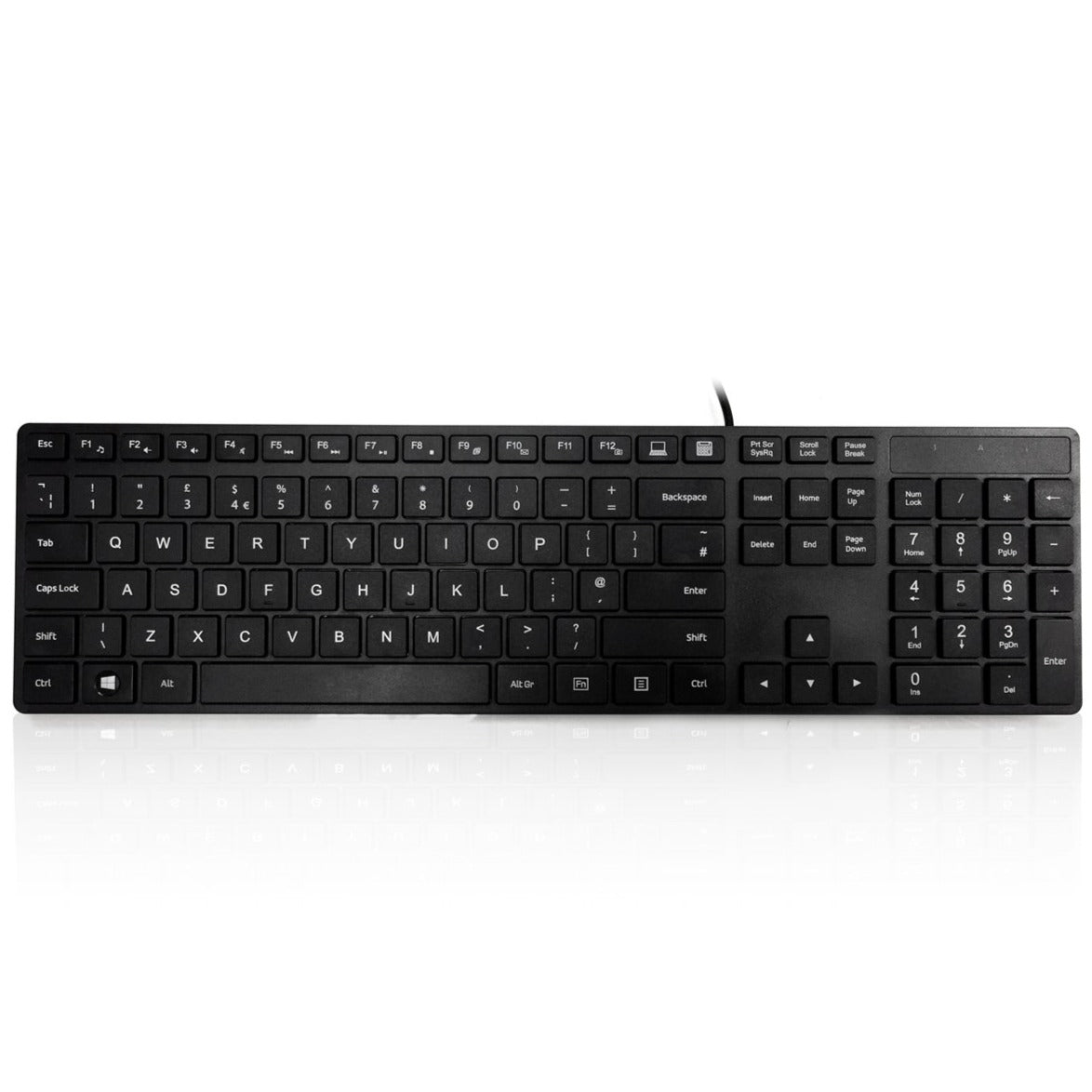 Accuratus KYBAC301 Black Full Size Super Slim Multimedia Language Keyboard - Perfect for Office, Gaming, and Multilingual Typing