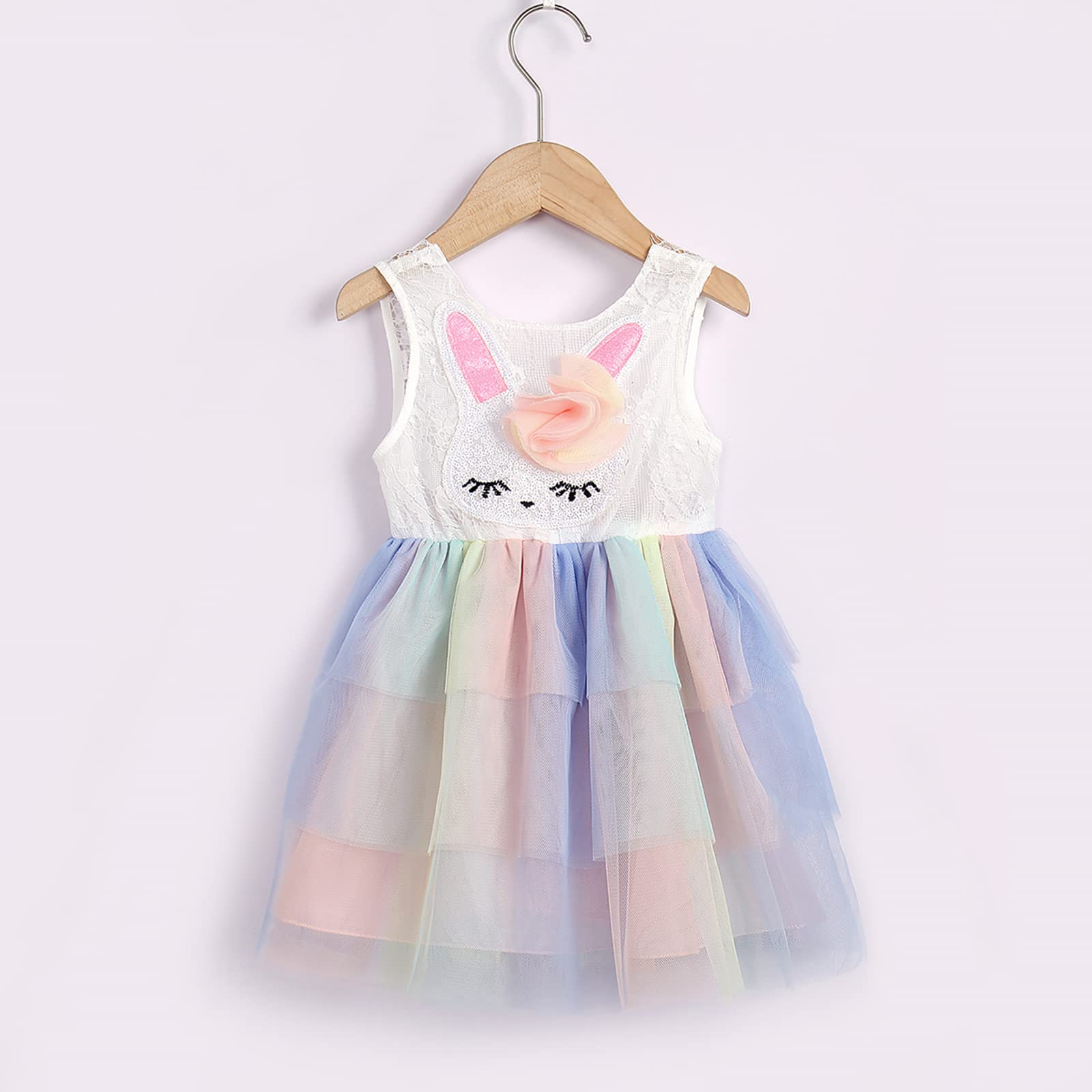 Easter Bunny Tutu Dress for Toddler Girls - Sleeveless Princess Party Dress for Summer - Perfect for Easter Celebrations, Birthday Parties & Photo Shoots