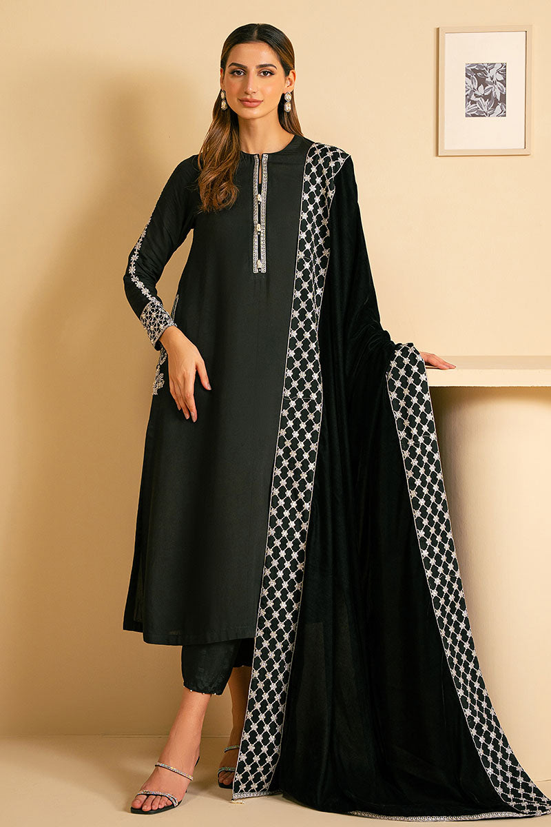 Midnight Mirage 2-Piece Set (Shirt & Dupatta) – Elegant Indian Ethnic Wear for Women, Perfect for Weddings, Festivals & Special Occasions