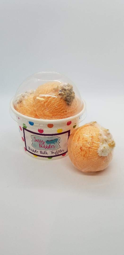 Dead Sea Spa Care Bath Bomb Set - 3 Pack Mango Mandarin Bubble Bath Truffles & 2 Pack Ginger Orange Hand Body Lotion (8 oz) | Relaxing Bath & Massage Gift for Women, Spa Day at Home