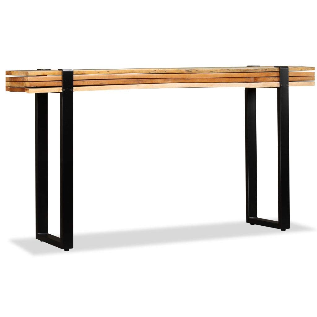 FAMIROSA Solid Reclaimed Wood Console Table - Adjustable Height Entryway Sofa Table for Living Room, Hallway & Bedroom Decor