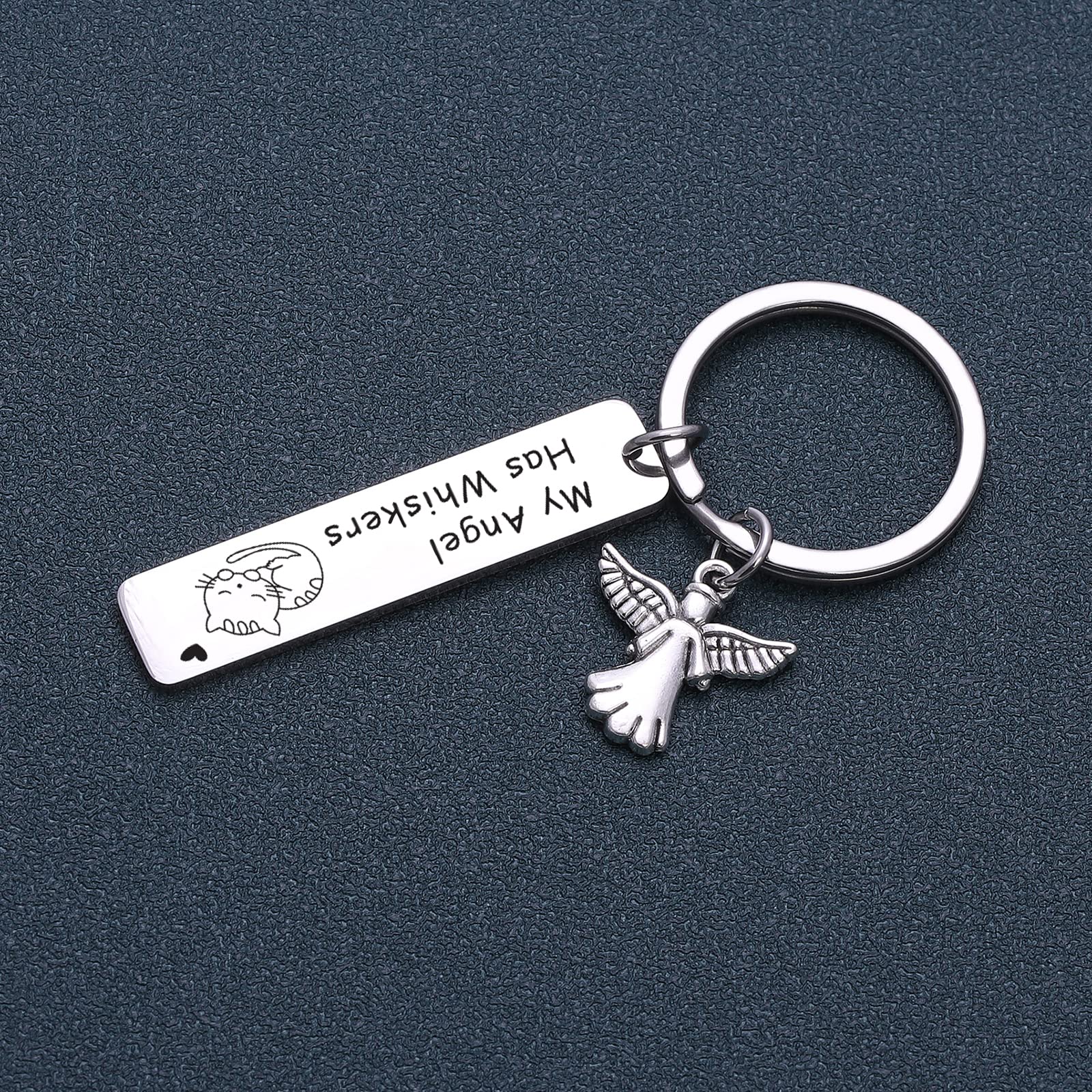 RSZOTW Cat Memorial Keychain - In Memory of Cat Jewelry, Sympathy Gift for Loss of Pet, Remembrance Keepsake for Cat Lovers | Perfect for Pet Memorials, Condolence Gifts & Healing After Losing a Feline Friend