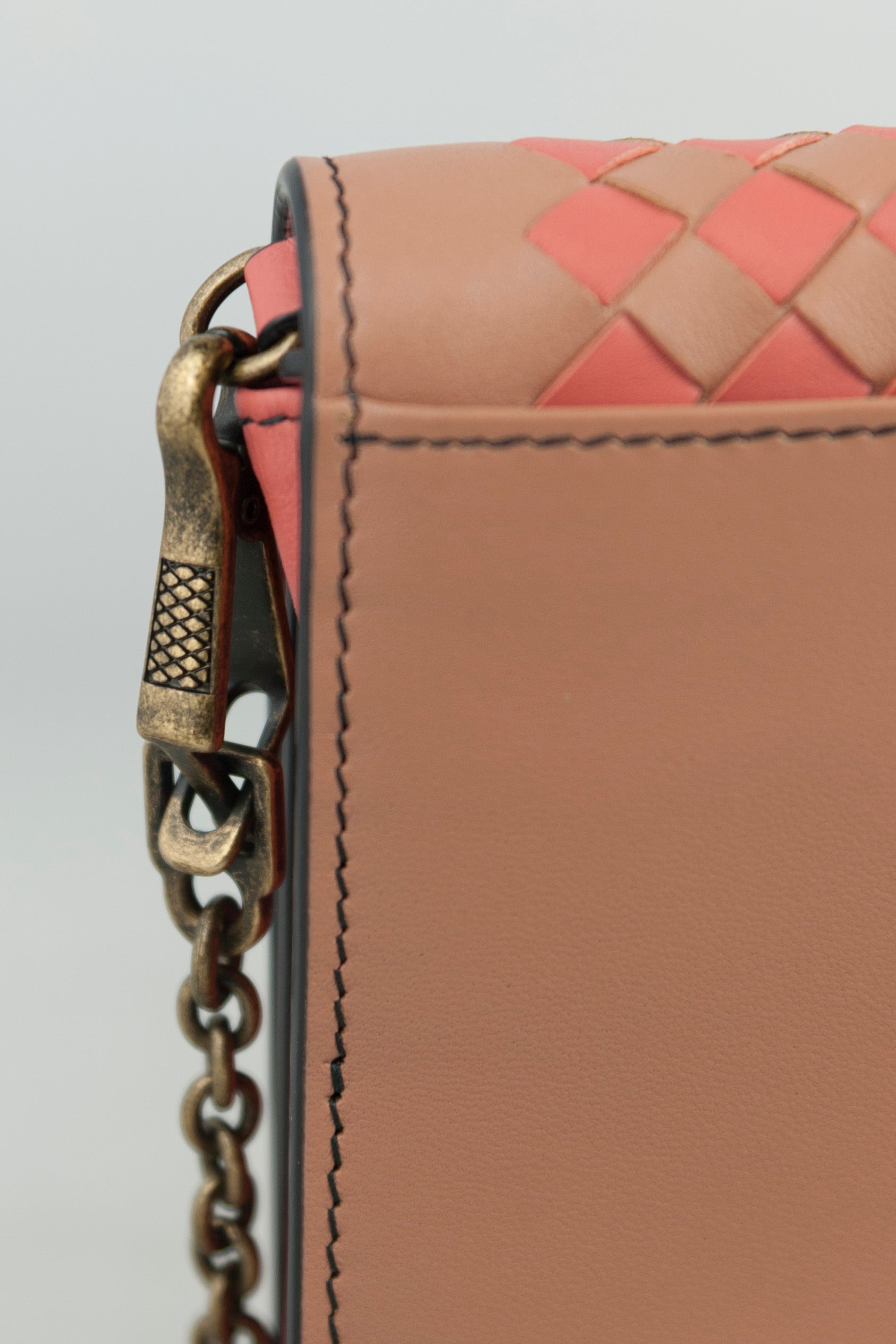 Bottega Veneta Pink Leather Chain Wallet - Parme Color Crossbody Bag for Women | Perfect for Evening Parties, Date Nights & Daily Use