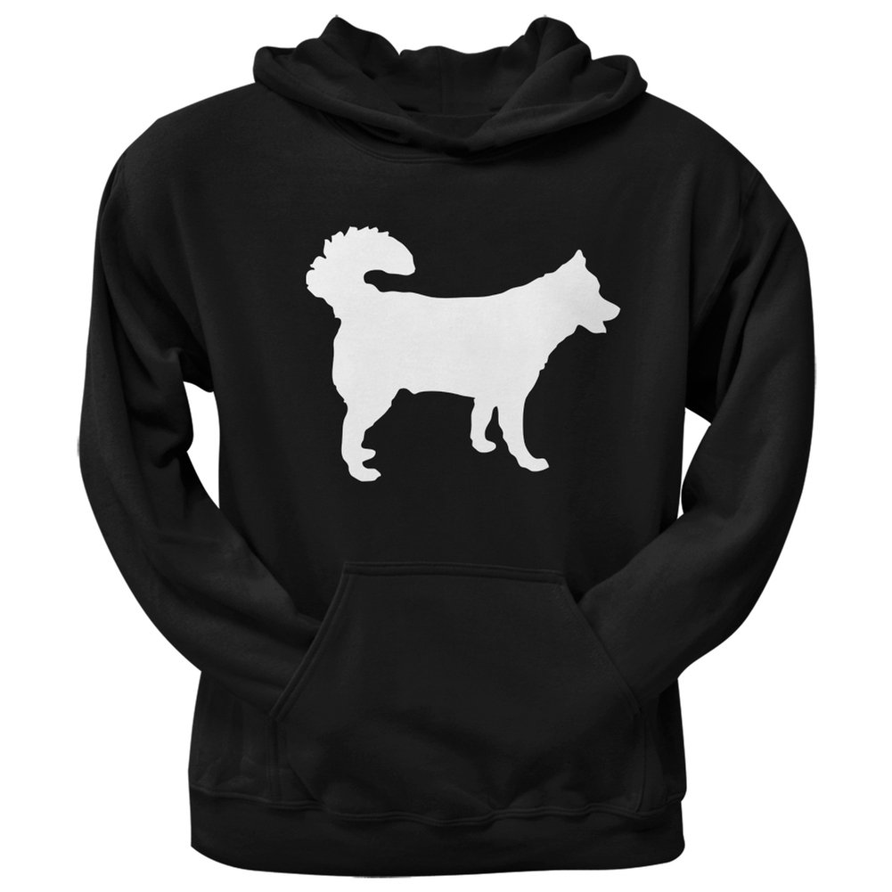 Alaskan Husky Silhouette Black Hoodie for Men & Women - Warm Winter Pullover Sweatshirt for Outdoor Adventures, Camping & Hiking | Cozy Casual Wear for Everyday & Cold Weather Activities | Perfect for Dog Lovers, Winter Sports & Street Fashion | Great for Snowboarding, Dog Walking & Coffee Shop Outings