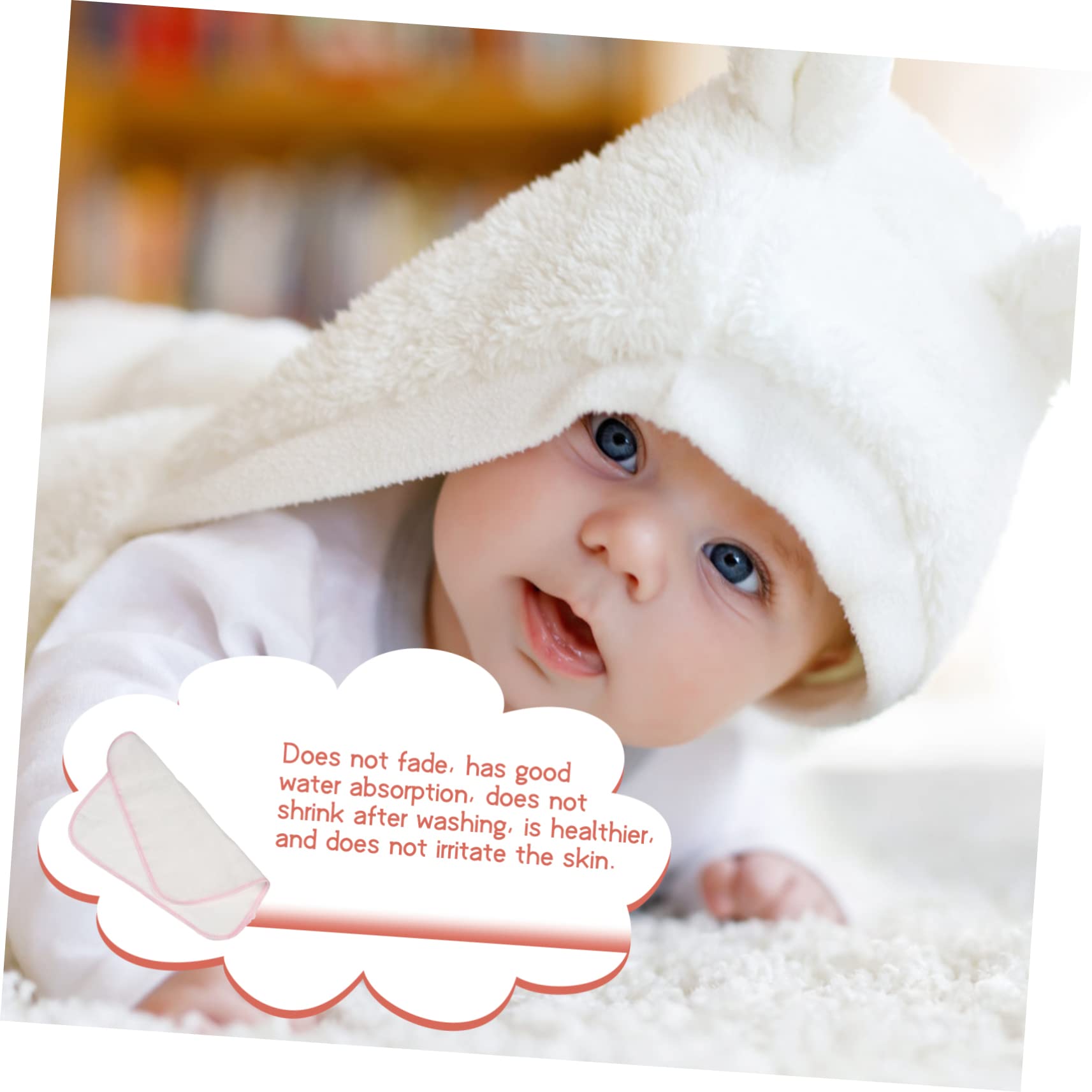 VICASKY 10 Pack Small Square Gauze Bandana Bibs - Soft Absorbent Cotton Towels for Babies & Toddlers (Red) - Perfect for Drooling, Feeding, and Messy Playtime