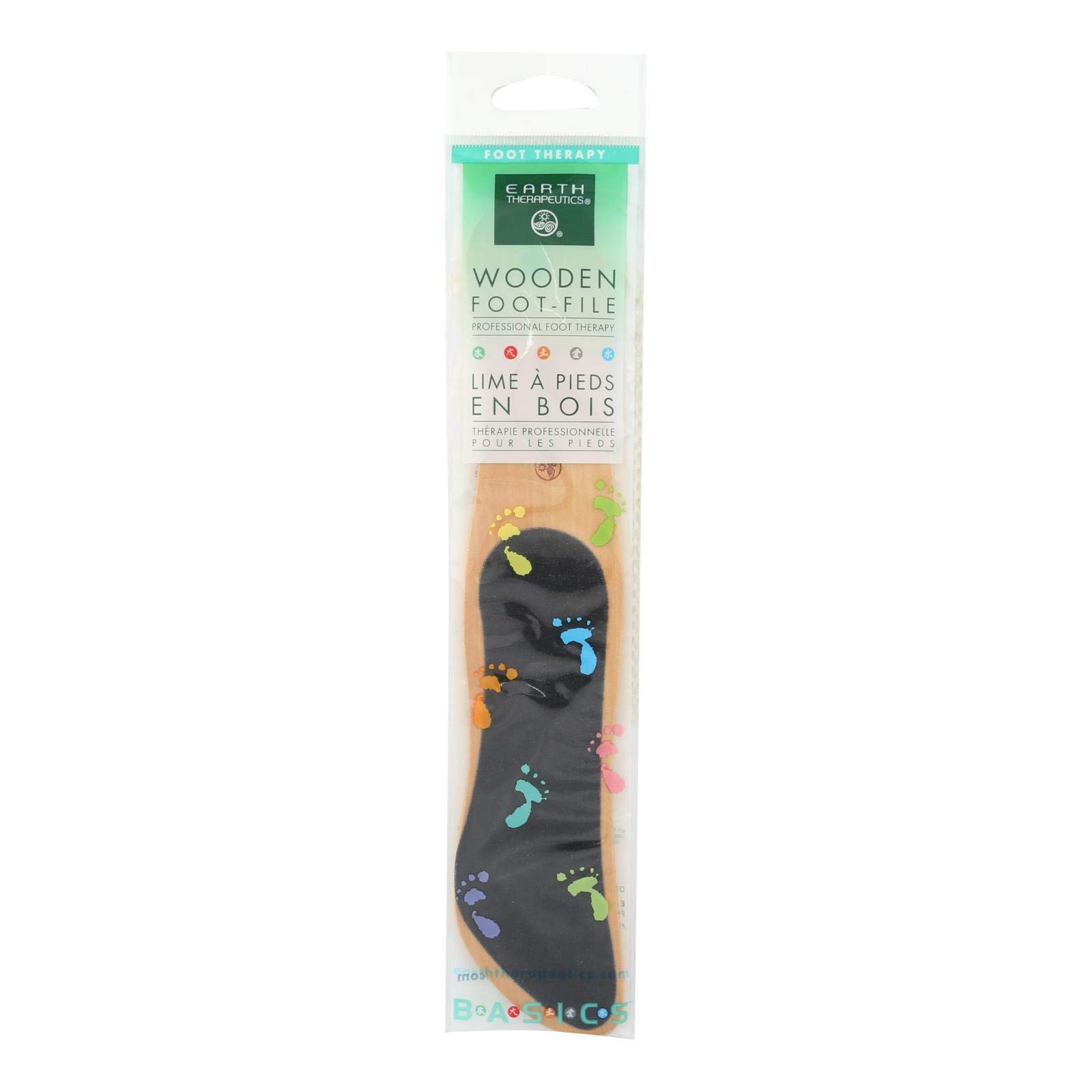 Earth Therapeutics Basics Wooden Foot File - Natural Exfoliating Callus Remover for Smooth Feet - Perfect for Pedicures, At-Home Foot Care & Spa Treatments