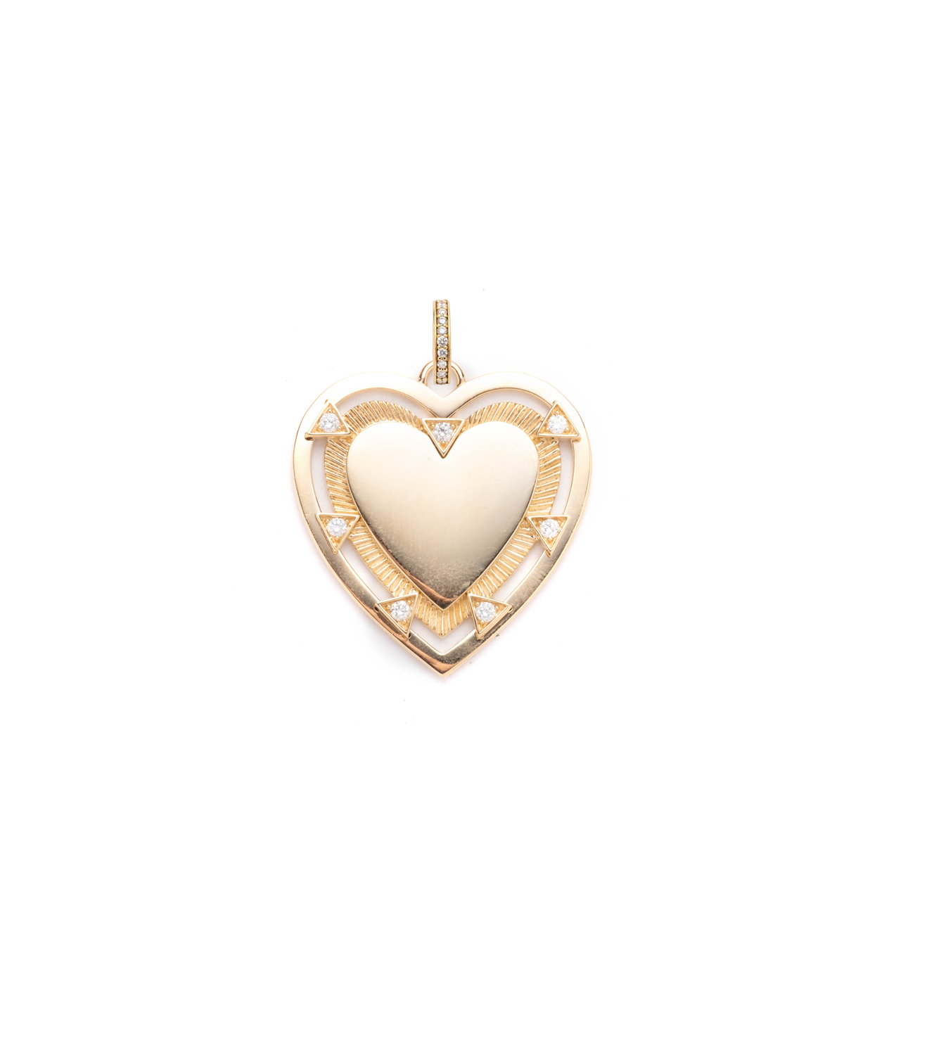 Engravable Large Heart Medallion Pendant with Annex Link - Personalized True Love Gift for Anniversary, Valentine's Day & Romantic Occasions