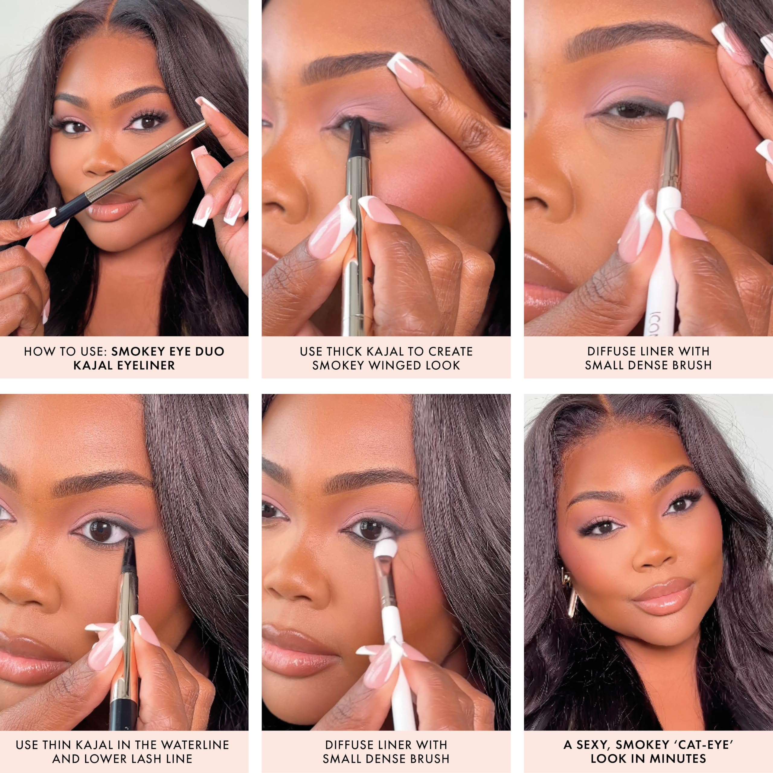 ICONIC LONDON Smokey Eye Duo Eyeliner - Creamy 2-in-1 Eyeliner Crayon for Easy Blending | Waterproof, Long-Lasting & Vegan Makeup | Perfect for Day to Night Makeup Looks