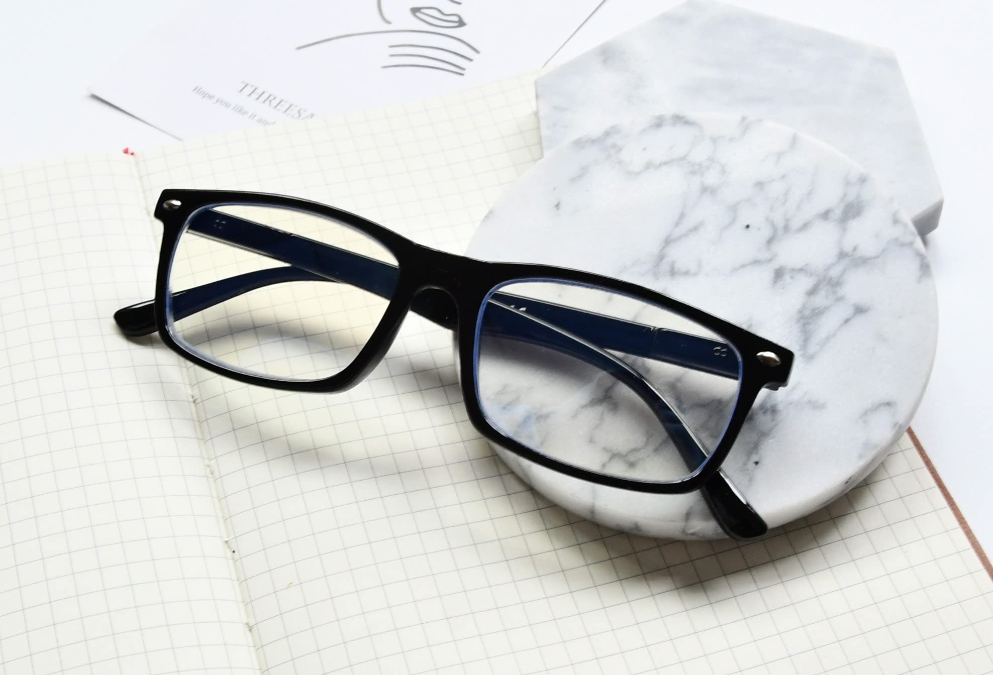 Blue Light Blocking Computer Reading Glasses for Men & Women - Anti-Eye Strain Glasses for Office Work, Gaming & Screen Time (Black)