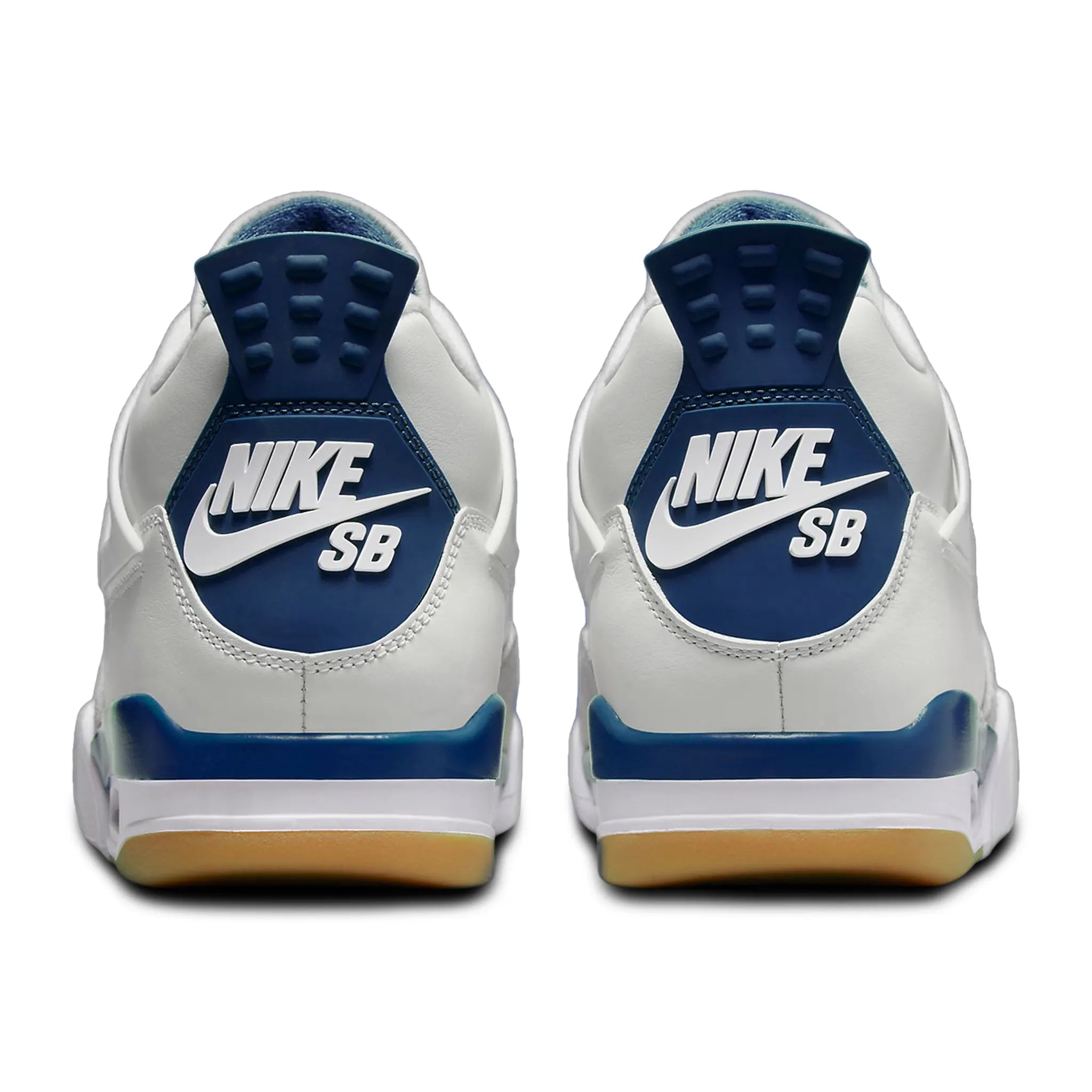 Nike SB x Air Jordan 4 Retro Sneakers - White Navy Blue Skateboarding Shoes for Men | Basketball & Streetwear Fashion | Perfect for Skateboarding, Casual Wear & Sneaker Collectors
