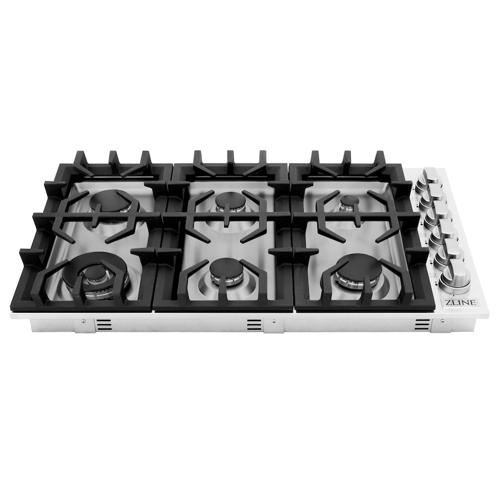 ZLINE 36 Inch Professional Gas Cooktop with 6 Sealed Burners - Stainless Steel (Model RC36) - Perfect for Home Kitchens & Commercial Cooking Spaces
