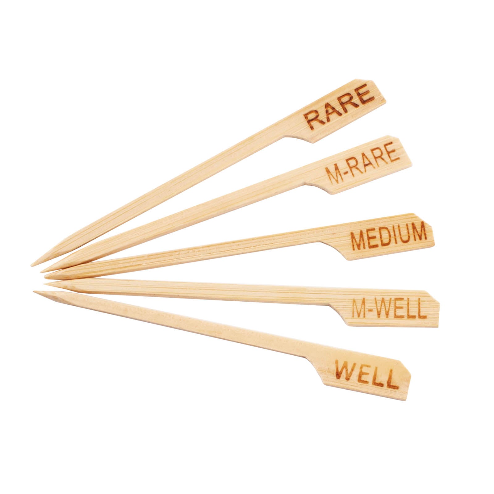 BarConic® Steak Markers - 100 Pack Bamboo Meat Markers for Grilling, BBQ & Steak Doneness - Perfect for Restaurants, Backyard Cookouts & Meat Thermometer Users