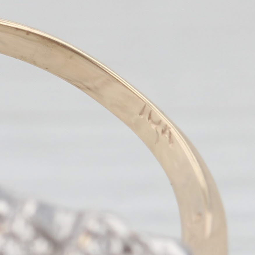 0.47ctw Scalloped Diamond Ring - 10k Yellow & White Gold - Size 7.25 - Elegant Wedding Band, Anniversary Gift for Her, Perfect for Special Occasions & Everyday Wear
