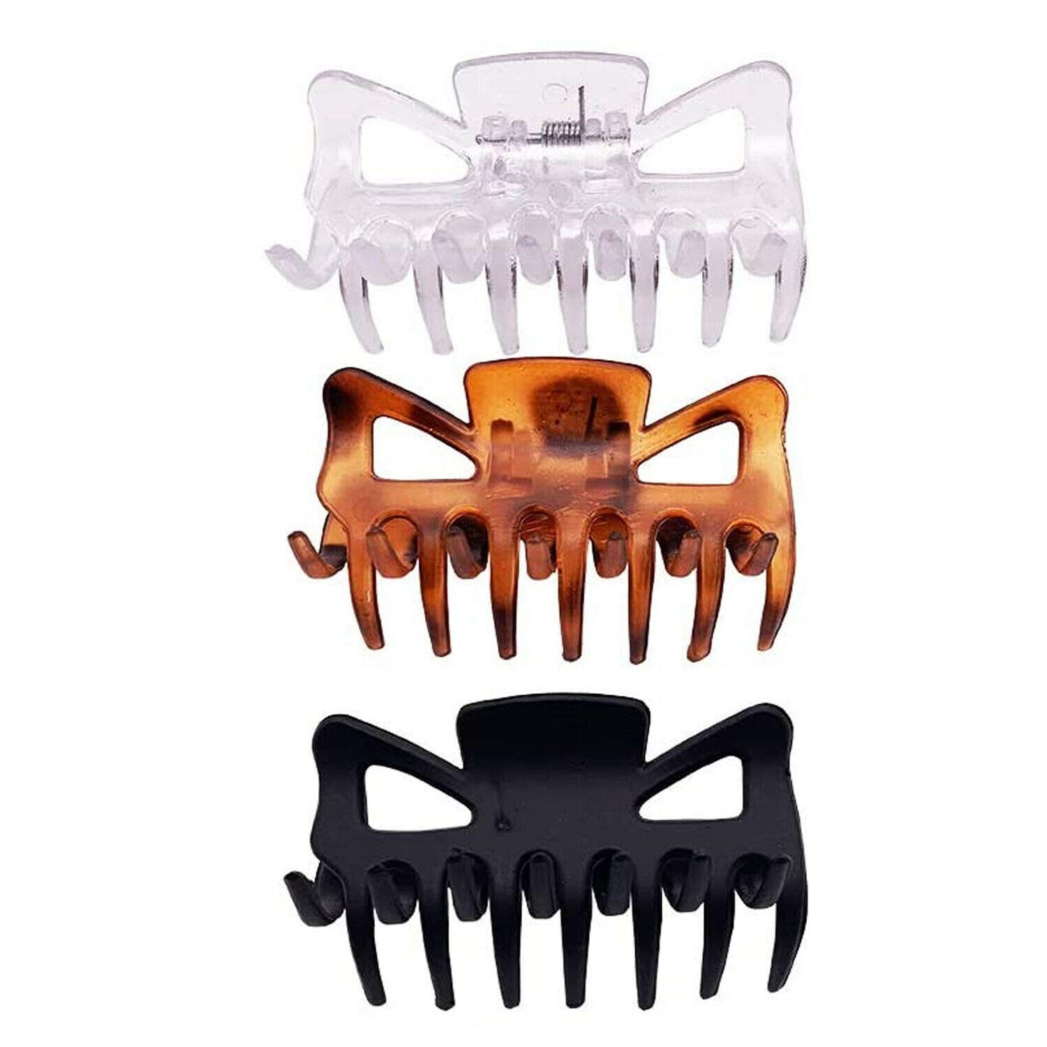 Large Hair Claw Clips for Women - 3 Pack 9cm Non-Slip Strong Hold Hair Clamps | Perfect for Ponytails, Buns & Updos | Hair Styling Accessories for Women & Girls
