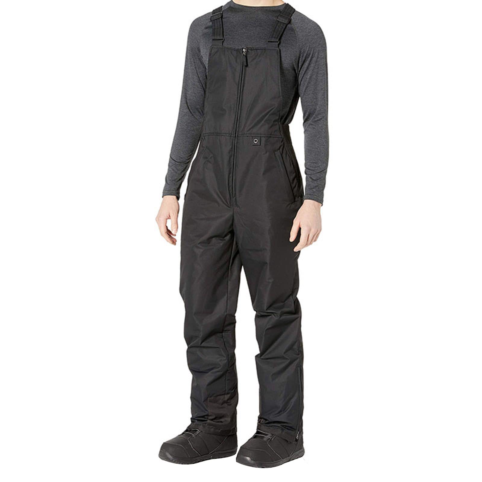 Men's Waterproof Insulated Snow Bib Overalls - Adjustable Strap Windproof Ski Pants for Snowboarding & Winter Sports | Warm Snowboard Gear for Cold Weather Adventures