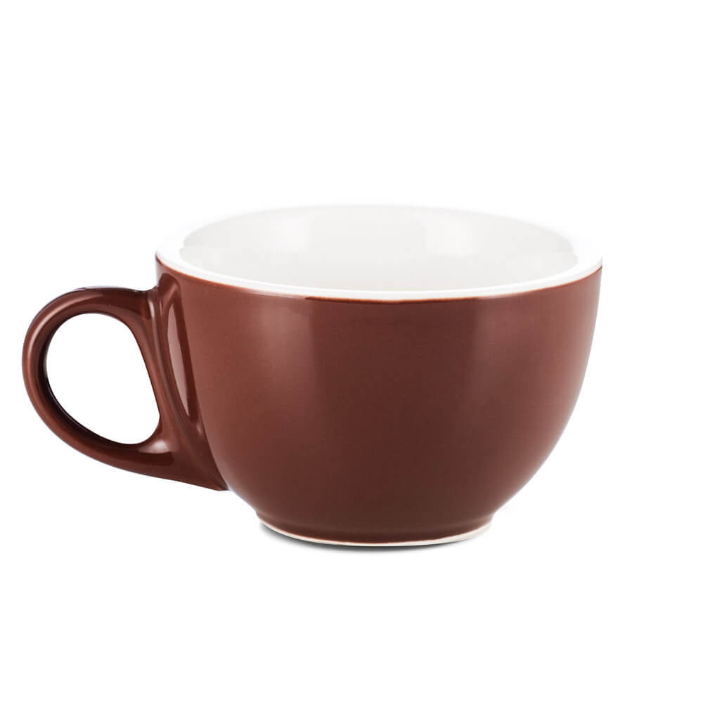 Premium Brown Porcelain Latte Cup & Saucer Set (12oz/355ml) - Ideal for Espresso, Cappuccino & Coffee Lovers - Perfect for Home, Café & Gifts