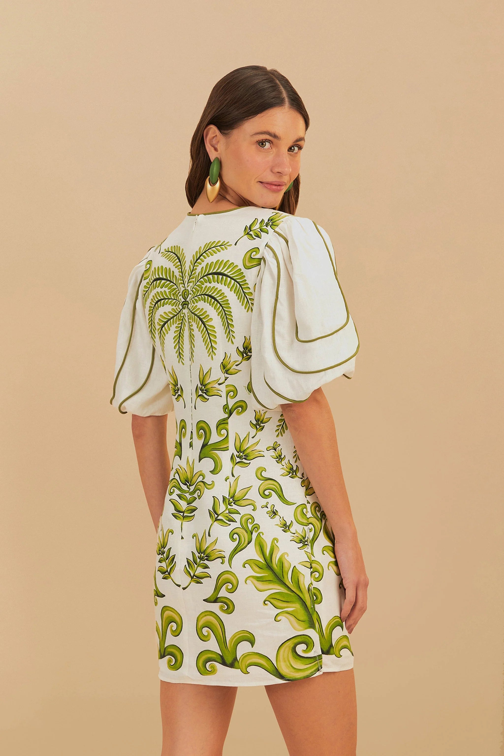 Farm Rio Milani Floral Print Mini Dress - Women's Summer Boho Chic Dress for Beach, Vacation & Casual Outings