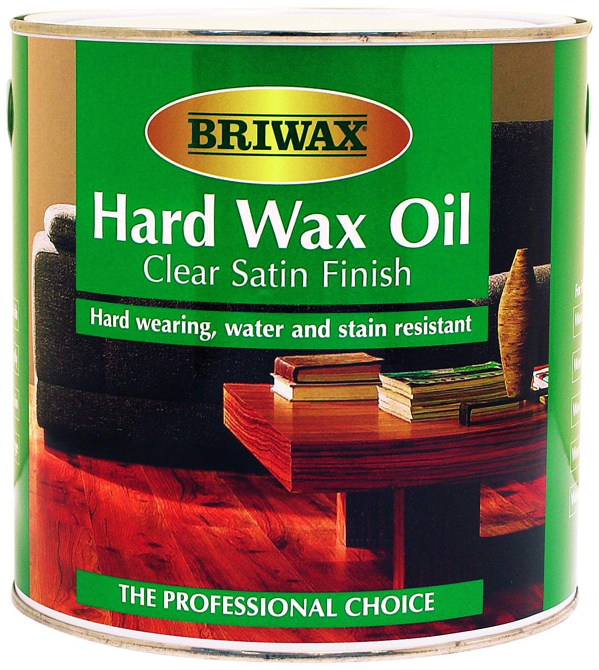 Briwax Hard Wax Oil - Clear Satin Finish for Wood Protection & Restoration - 2.5 Liter - Ideal for Furniture, Floors & DIY Woodworking Projects