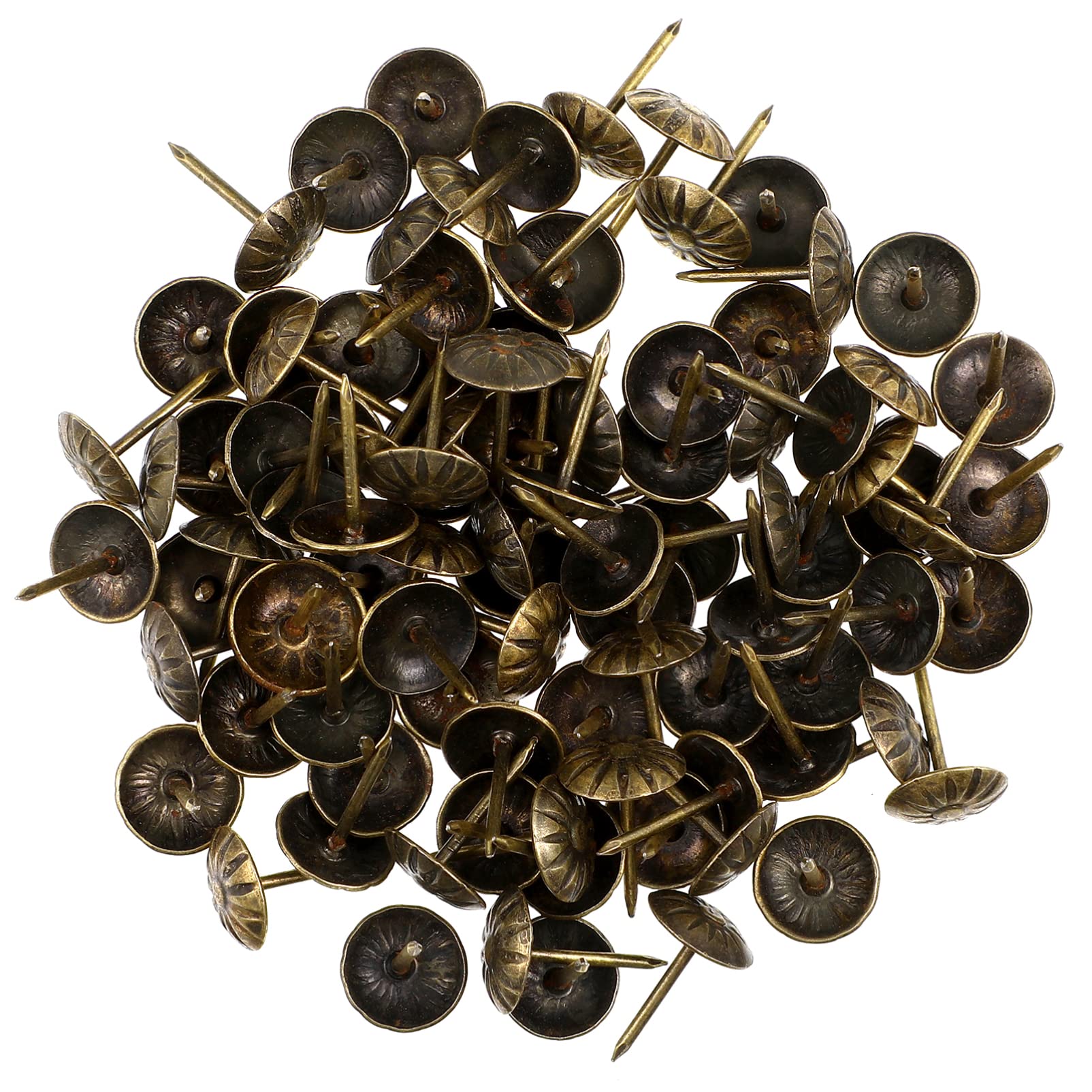 MAGICLULU 100 Pcs Decorative Upholstery Nails - Furniture Tacks & Nailhead Trim for Sofa, Chair, Headboard - Perfect for DIY Home Decor & Furniture Restoration Projects