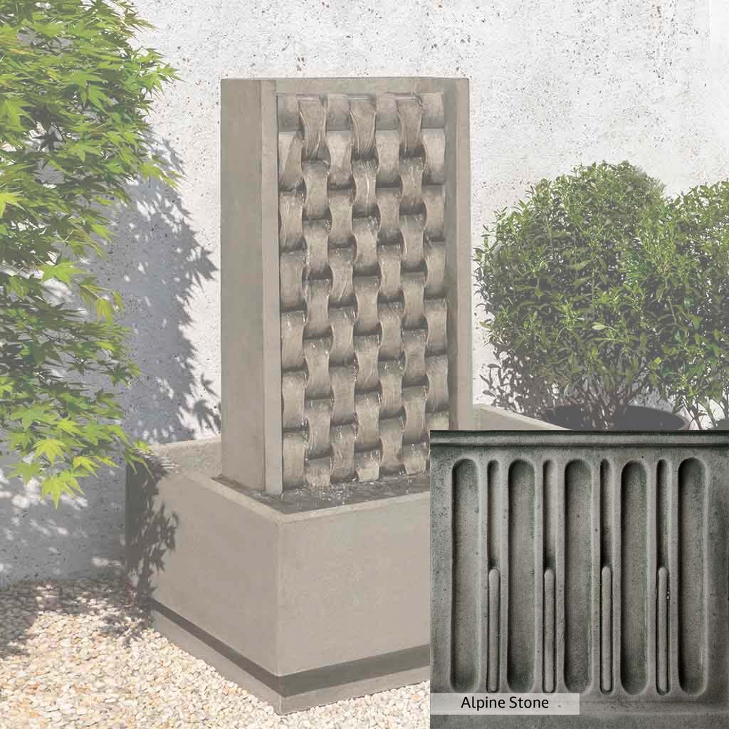Campania International M Weave Outdoor Garden Fountain - Classic Woven Design for Patio, Yard, and Landscape Decor - Perfect for Relaxing Garden Ambiance