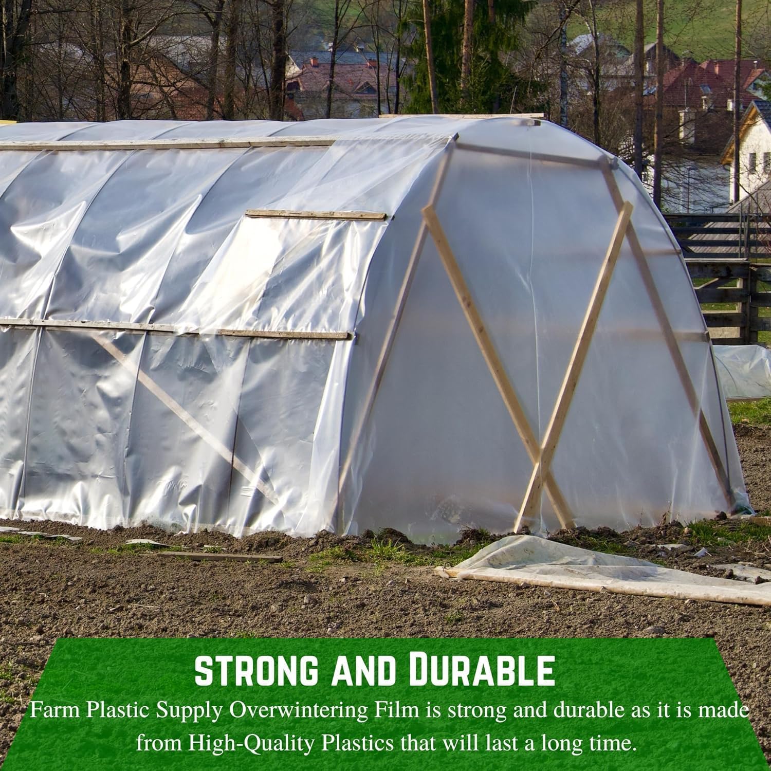 Farm Plastic Supply - 6 Mil Clear Overwintering Plastic Film for Greenhouses | Durable 40' x 100' Protective Plastic Sheeting | Winter Plant Protection, Crop Cover & Greenhouse Insulation