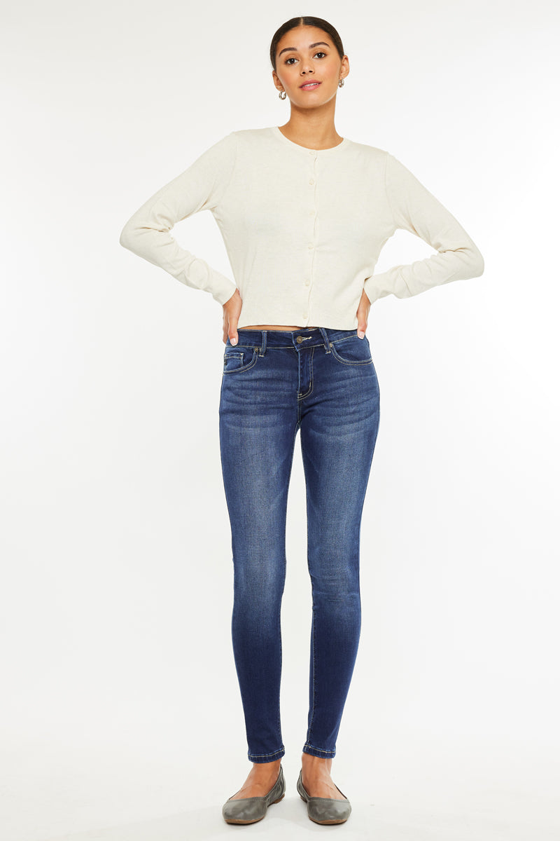 Francesca Women's Mid Rise Super Skinny Jeans - Stretch Denim Pants for Everyday Wear, Work & Casual Outfits