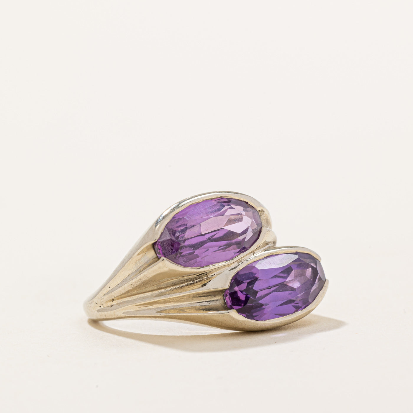 Luxury Synthetic Purple Sapphire Cocktail Ring - 4.20ctw Elegant Statement Jewelry - Size 5.75 - Perfect for Evening Parties, Weddings & Special Occasions