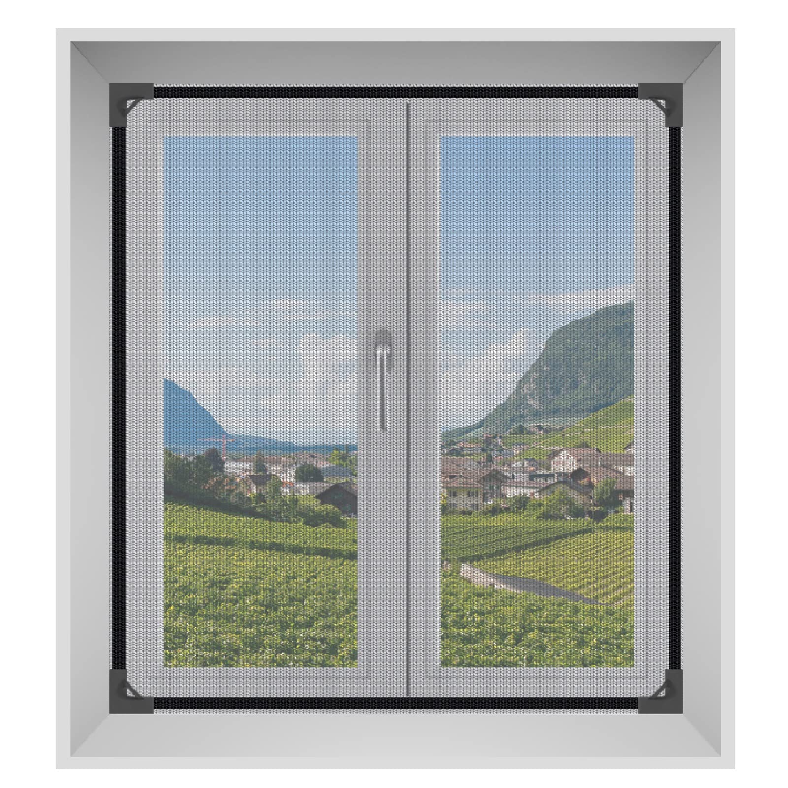 Adjustable DIY Magnetic Window Screen - Customizable Invisible Window Curtain for Any Window Size (45 Size Options, Grey Mesh, 90x180cm) - Perfect for Home, Office, and Patio Bug Protection