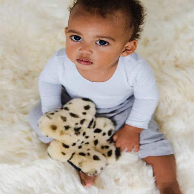 Flatout Baby Bear Leopard Print Blanket - Soft & Cozy Plush Throw for Kids, Nursery, and Playtime - Perfect for Cuddling, Napping, and Nursery Decor