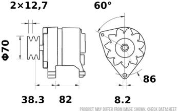 MAHLE Letrika (Iskra) Alternator AAK4332 11.203.353 - 28VDC 55Amp for Marine, RV & Heavy Equipment - High Performance Replacement Part for Boats, Trucks & Industrial Machinery