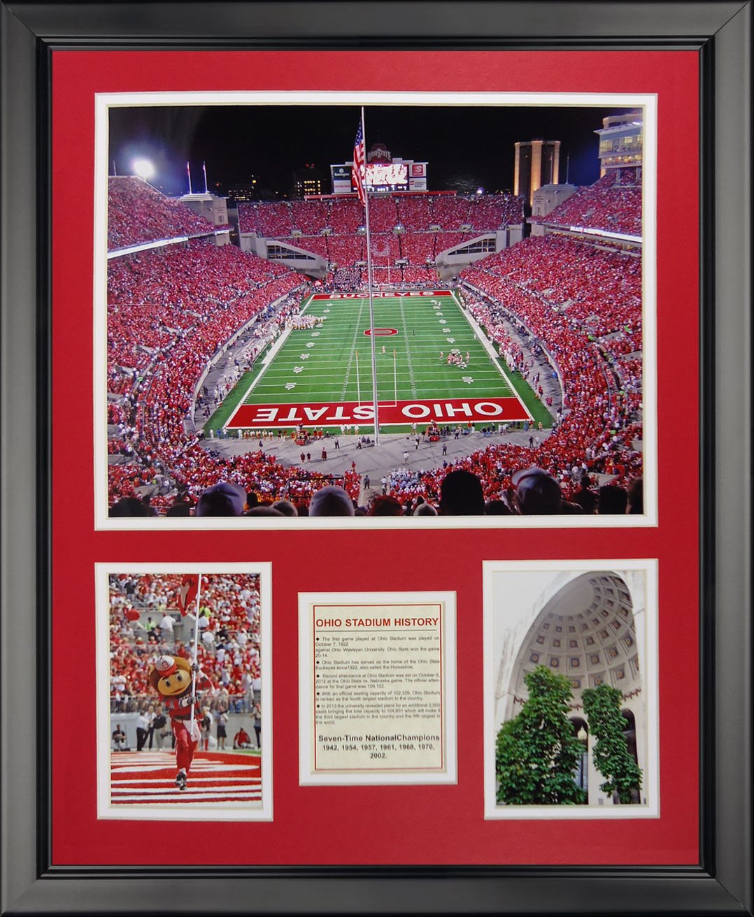 Legends Never Die Ohio State Buckeyes - Ohio Stadium Framed Photo Collage, 16