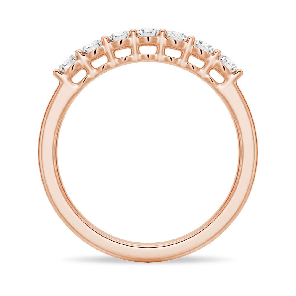 2.5mm 7 Stone French Pave Moissanite Wedding Band for Women - Durable & Sparkling Engagement Ring, Anniversary Gift for Her - Perfect for Bridal, Proposal & Special Occasions